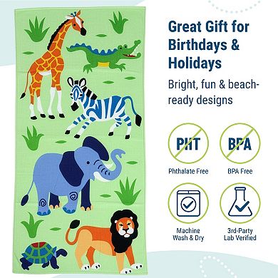 Wild Animals 100% Cotton Beach Towel