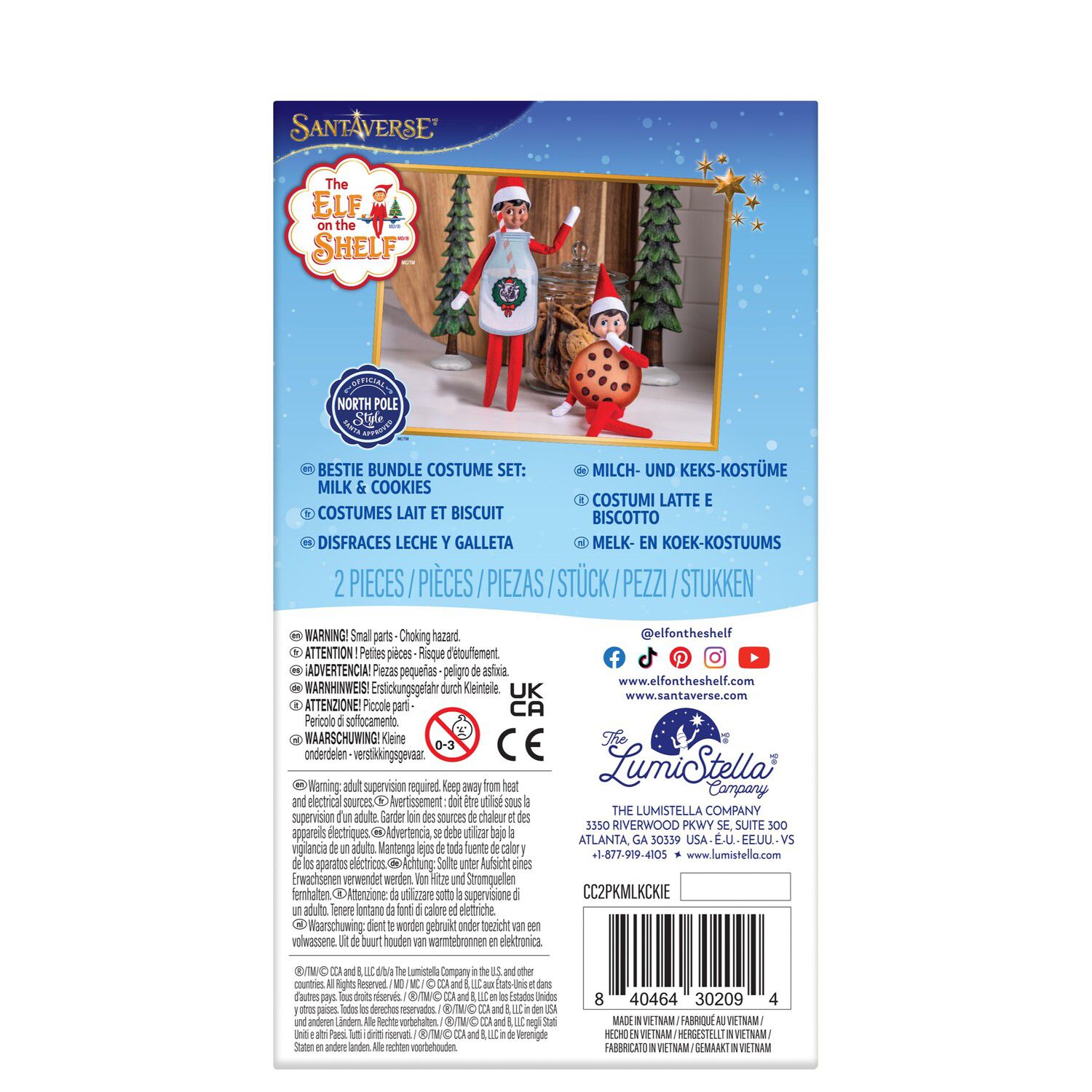 Детские куклы The Elf on the Shelf Claus Couture Bestie Bundle Costume Set - Milk & Cookies — фото 4