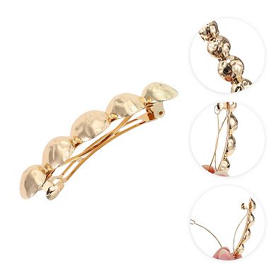 Elegant Round Hair Clips for Home Gold Tone 1 Pc