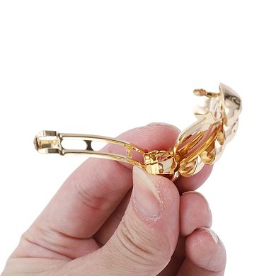 Elegant Round Hair Clips for Home Gold Tone 1 Pc