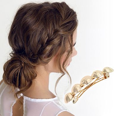 Elegant Round Hair Clips for Home Gold Tone 1 Pc