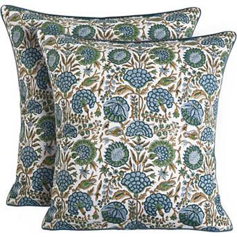 Block Print Pillow Covers Set of 2 Decorative Boho Chic
