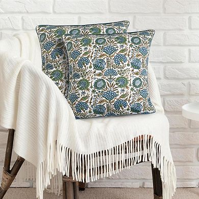 Block Print Pillow Covers Set of 2 Decorative Boho Chic