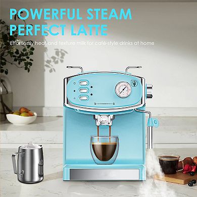20 Bar Espresso Machine with Steam Wand Pressure Gauge 54 oz Water Tank