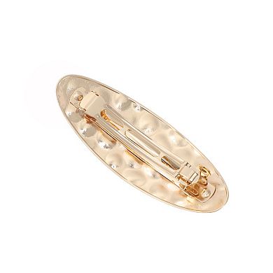 Elegant Oval Hair Clips for Home Gold Tone 1 Pc