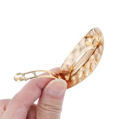 Elegant Oval Hair Clips for Home Gold Tone 1 Pc