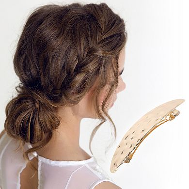 Elegant Oval Hair Clips for Home Gold Tone 1 Pc