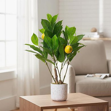 2 Pack 20" Artificial Lemon Tree with Pot