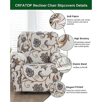 Great Ambitions 4-Pc Stretch Recliner Slipcover Set, Printed, Furniture Protector