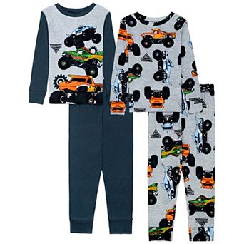 Boys 4-10 Monster Jam 4 pc Pajama Tops & Pajama Bottoms Set