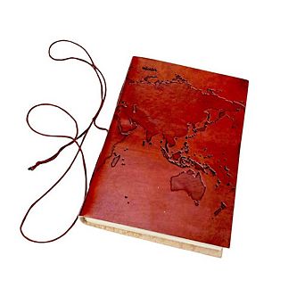 Vintage World Map Handmade Leather Journal