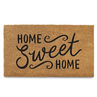 Home Sweet Coir Doormat 30x17 Inch Outdoor Welcome Mat Non-Slip