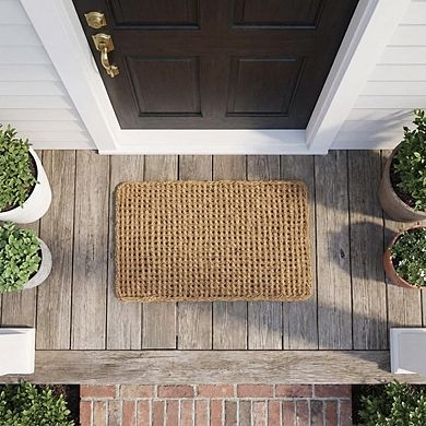 Dragon Pattern Woven Coconut Fiber Door Mat 22" x 36" Handmade Twisted Interwoven Mud Scraping Mat