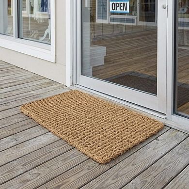 Dragon Pattern Woven Coconut Fiber Door Mat 22" x 36" Handmade Twisted Interwoven Mud Scraping Mat