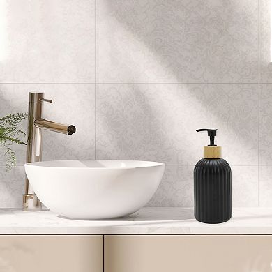 Round Bottom Vertical Stripes Soap Dispenser 13.53oz 1 Pc