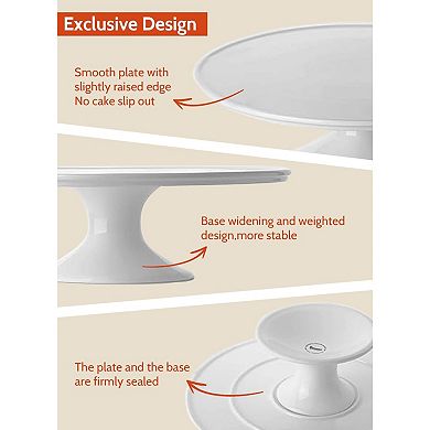 Round Porcelain Cake Stand 12 Inch, White Versatile Serving Tray for Special Occasions