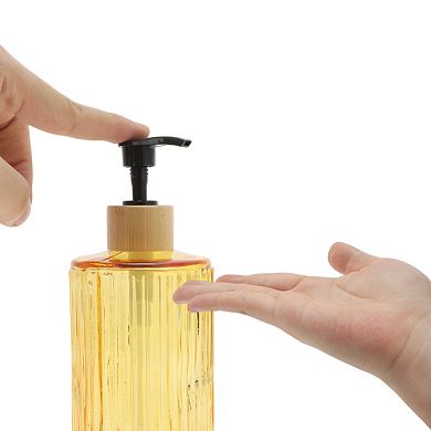 Durable Round Bottom Vertical Stripes Soap Dispenser 16.91oz 1 Pc