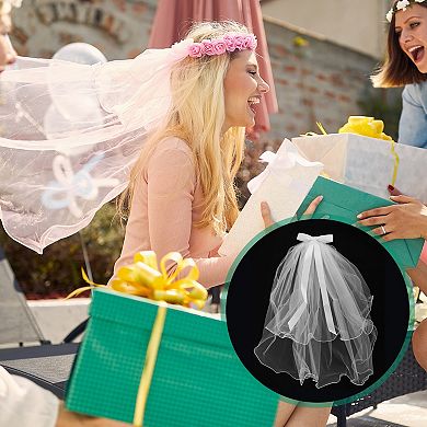 Double Layer Comb Wedding Veil 21.65" 1 Pc