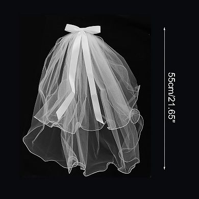 Double Layer Comb Wedding Veil 21.65" 1 Pc
