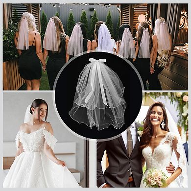 Double Layer Comb Wedding Veil 21.65" 1 Pc