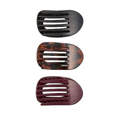 Emberly 3-Pack Oval Flat Claw Clips