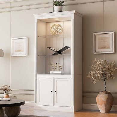 4-Tier Display Shelf Bookcase with LED