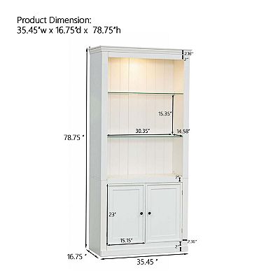 4-Tier Display Shelf Bookcase with LED