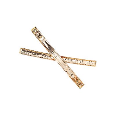 Fashion Cross Hair Clips for Home Gold Tone 1 Pc