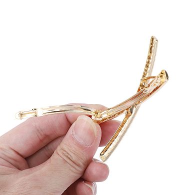 Fashion Cross Hair Clips for Home Gold Tone 1 Pc