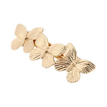 Fashion Butterflies Hair Clips for Home Gold Tone 1 pc