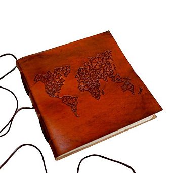 World Map Artist Handmade Leather Journal