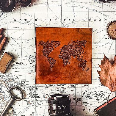 World Map Artist Handmade Leather Journal
