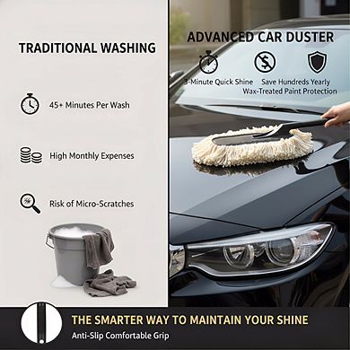 Wax-Treated Car Duster for Instant Dust Removal, No Scratches Safe & Easy