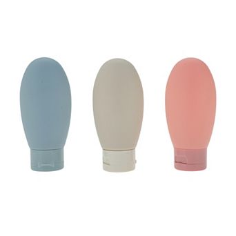 Travel Container Set Pink Beige Blue 3 pc