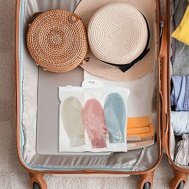 Travel Container Set Pink Beige Blue 3 Pcs