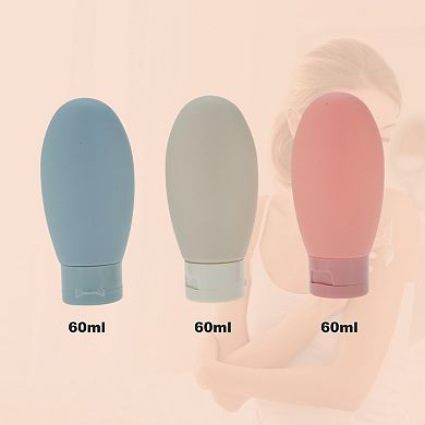 Travel Container Set Pink Beige Blue 3 Pcs