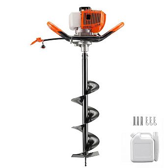 Gas Powered Post Hole Digger,43cc 2-Stroke Auger,8" Drill Bit, Manual Garden Tool Set