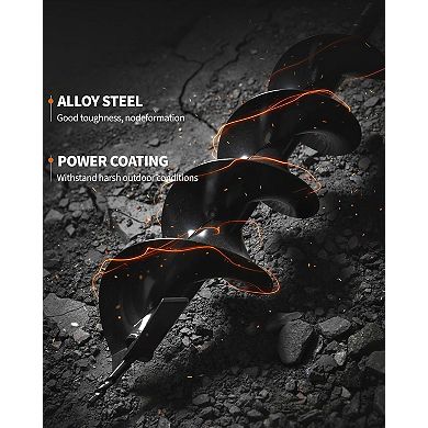 Gas Powered Post Hole Digger,43cc 2-Stroke Auger,8" Drill Bit, Manual Garden Tool Set
