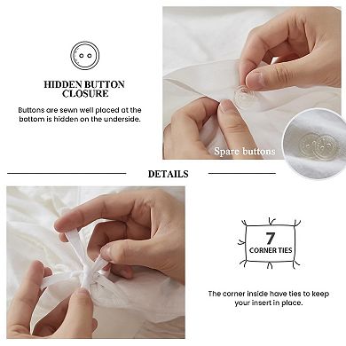 Linen Ruffle Duvet Cover Set Queen Size Breathable Comfort 2 Pillowcases