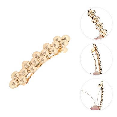 Round Clovers Hair Clips for Home Gold Tone 1 Pc