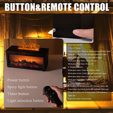 Aromatherapy Fireplace Shape Oil Diffuser with Remote control for Home Office