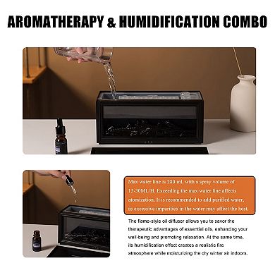 Aromatherapy Fireplace Shape Oil Diffuser with Remote control for Home Office