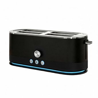 4 Slice Toaster 7 Browning Settings Stainless Steel Black Anti Fingerprint