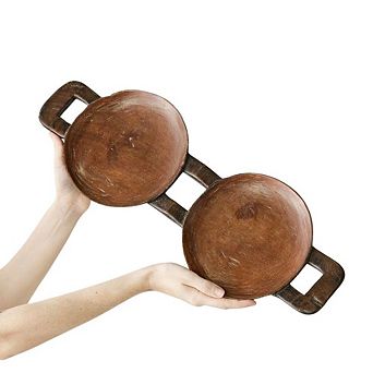 Bamenda Duo Circular Wooden Serving Tray