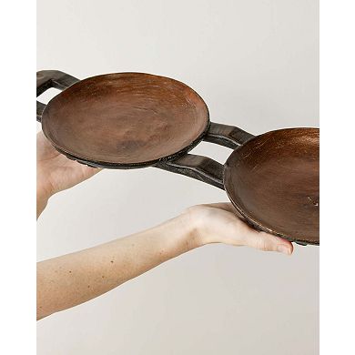 Bamenda Duo Circular Wooden Serving Tray