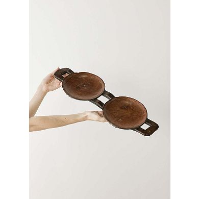 Bamenda Duo Circular Wooden Serving Tray
