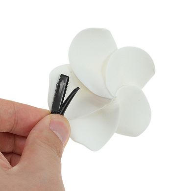 Plumeria Hair Clip 2 Pcs Medium Yellow White