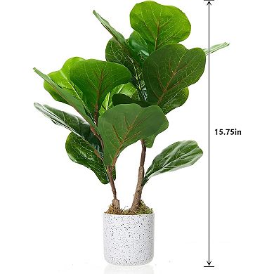2 Pack 16" Artificial Fiddle Leaf Fig Trees