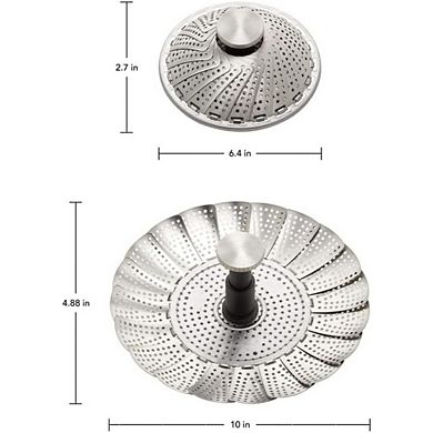 Great Ambitions Universal Steamer Basket, 10-Inch, Stainless Steel