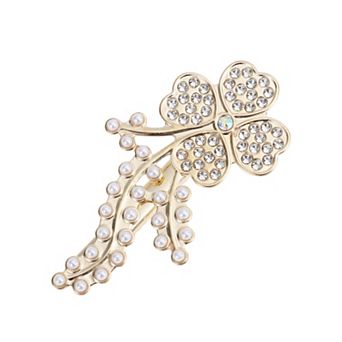 Four-leaf Clovers Hair Clips for Home Gold Tone 1 pc